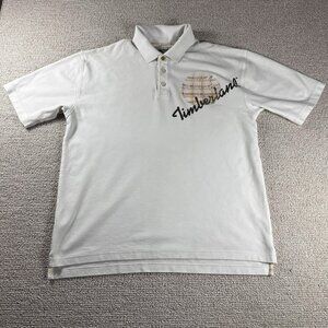 Timberland Large Logo Polo Shirt Beige Men’s Size Large